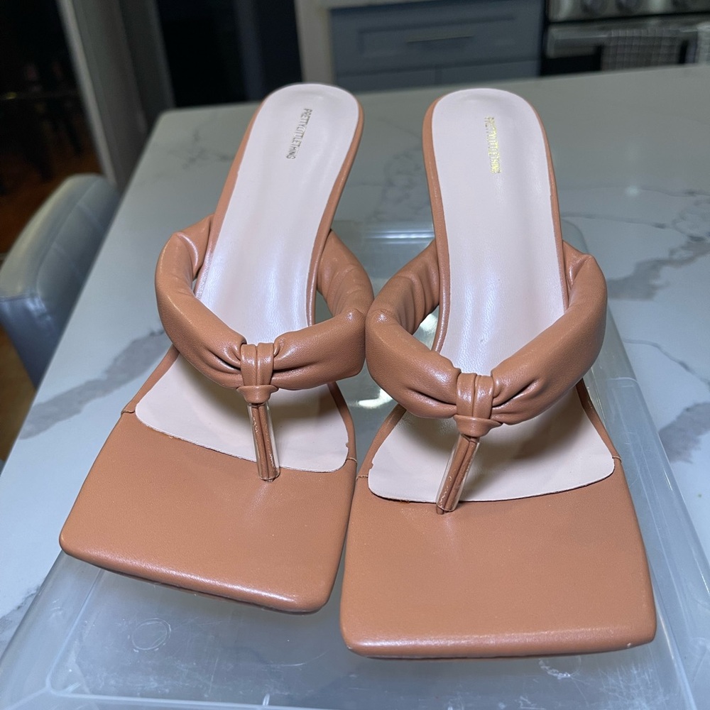 PrettyLittleThing Tan Minimalist Sandals